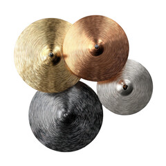 Metallic Cymbals [Transparent Background PNG].