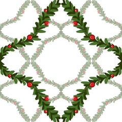 Christmas wreath, New Year's pattern, fir tree branches