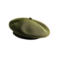 Military style beret with a smooth texture and flexible design [Transparent Background PNG].