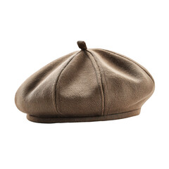Military style beret with a smooth texture and flexible design [Transparent Background PNG].