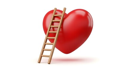 Reaching for Love - Heart and Ladder