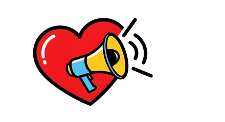 Heart and Megaphone Illustration