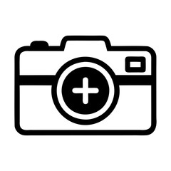 Obraz premium Camera with a plus icon