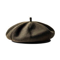 Military style beret with a smooth texture and flexible design [Transparent Background PNG].
