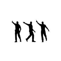 Obraz premium Three silhouettes of men in dynamic poses against a white background
