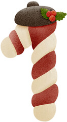 Candy Cane Christmas Numbers, Christmas kawaii number, Candy Cane number clipart set, Christmas Candy cane Number PNG set