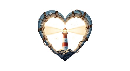 Heart Lighthouse Illustration