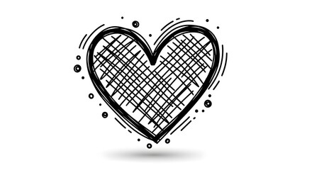 Hand-drawn Heart Shape Doodle Illustration