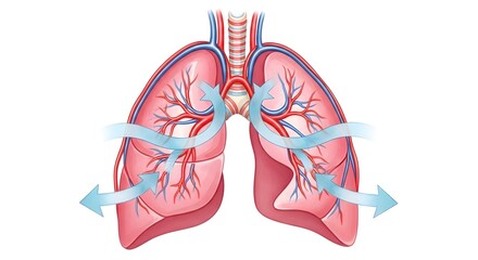 Human Lungs Illustration with Airflow