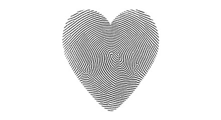 Heart Shaped Fingerprint Unique Identity