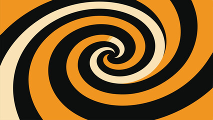 Orange Black and Cream Swirl Pattern Abstract Background spiral