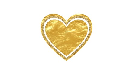 Elegant Golden Heart with Glitter Border