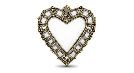 Heart Shaped Mirror With Decorative Gold Frame