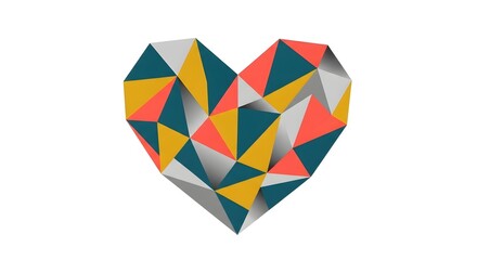 Geometric Heart with Faceted Design