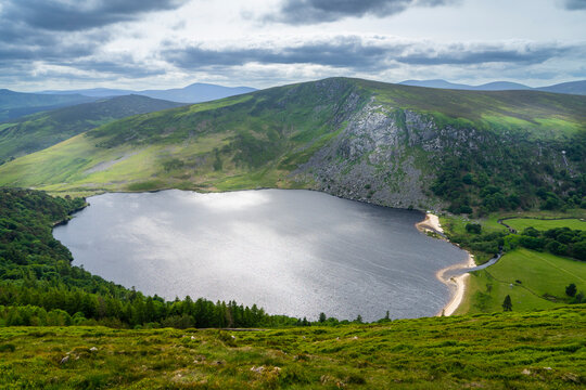  Aerial view of Lough Tay, Wicklow Mountains, Ireland