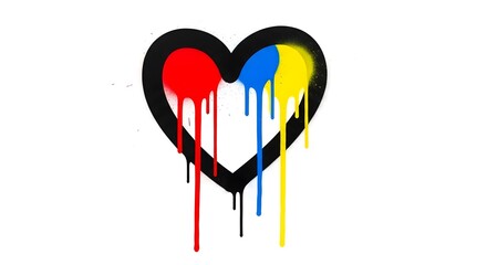Dripping Primary Colors Heart