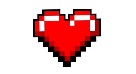 Pixelated Red Heart Illustration