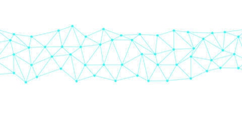 Abstract digital network with interconnected blue nodes and lines on a clean white surface. Network technology background with dots and lines for desktop. BLUE and white geometric background