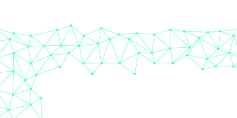 Abstract digital network with interconnected blue nodes and lines on a clean white surface. Network technology background with dots and lines for desktop. BLUE and white geometric background