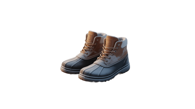 A pair of winter boots for cold weather.