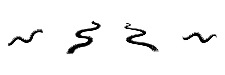 Obraz premium Wavy Line Doodle Sketch Set. Abstract Curved Pathways And Flowing Patterns In Hand Drawn Style Collection. Artistic Expression And Creative Design Elements. Isolated Vector Illustration