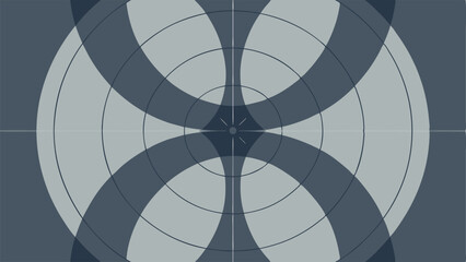 Symmetrical Geometric Pattern with Overlapping Circles and Lines abstract background