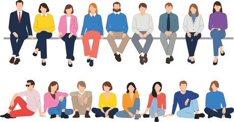 Man and woman silhouette, casual standing posture, crossed arms gesture, people vector design, minimal black figure art, human body language illustration © Hanif World