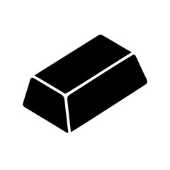 Simple gold bar icon representing wealth, finance, business symbol Vector, illustration