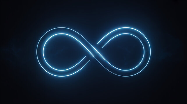 Glowing blue infinity symbol neon abstract image
