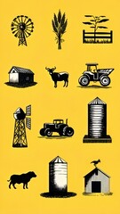vector set of agriculture