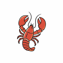 lobster shrimp vector illustration with white background