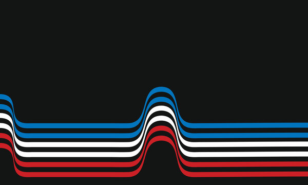 Future lines in 3D perspective vector abstract background, waves color linear composition, optical illusion op art. parallel curved lines background.