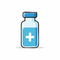 Fototapeta premium Medical Vial Icon Simple Vector Illustration of a Vaccine Bottle, Ideal for Health & Healthcare Concepts