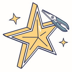 Star and pliers isolated on