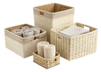 storage baskets isolated on perfect background