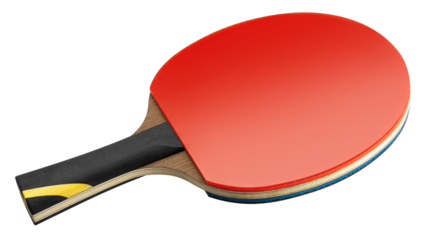 Ping Pong Paddle, racket isolated on white background, full depth of field