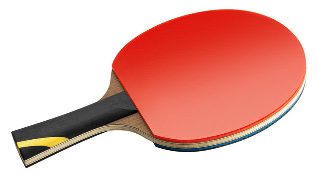 Ping Pong Paddle, racket isolated on white background, full depth of field