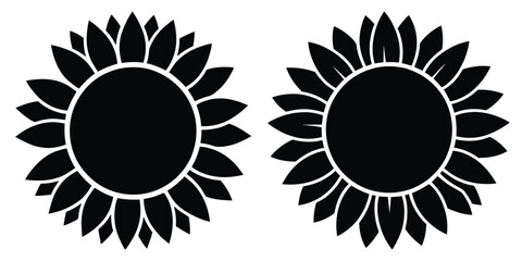 sun head silhouette flowers isolated on transparent background