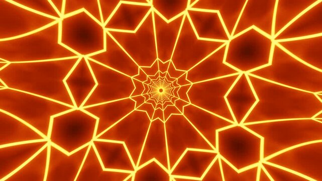 Abstract Kaleidoscopic Patterns: A Vibrant Neon Geometric Mandala Mosaic Featuring Ornamental Symmetry and Hypnotic Visual Designs
