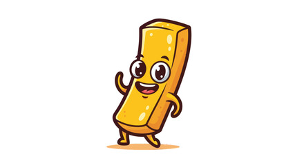 Cheerful cartoon butter stick character with a happy expression.