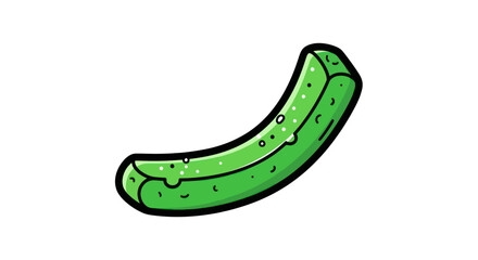 Cartoon Pickle Illustration with Black Outline on White Background.
