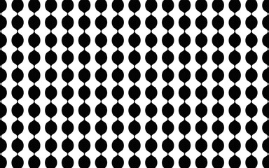 Connected black oval geometric shapes seamless pattern design