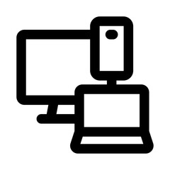 Devices Professional Line Icon. Modern minimal vector illustration representing electronic gadgets, digital tools, and technology equipment.