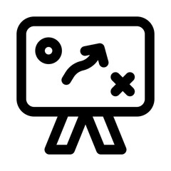 Strategic Planning Professional Line Icon. Modern minimal vector illustration representing tactical planning, business strategy, and goal-oriented decision making.