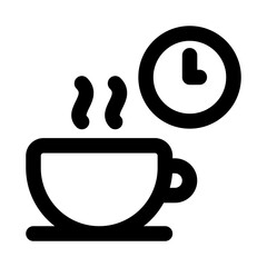 Coffee Break Professional Line Icon. Modern minimal vector illustration symbolizing relaxation, pause moments, workplace comfort, and recharge time.