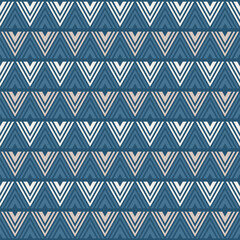 Geometric Minimal Triangle Repeating Seamless Pattern in Blue and Beige Tone