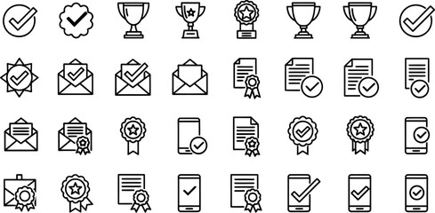 Icons of success and approval Vector