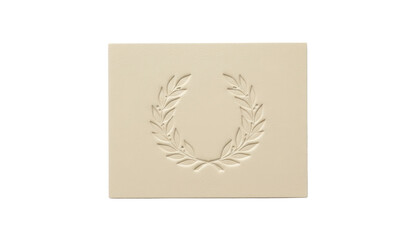 Embossed Laurel Wreath on Pale Square