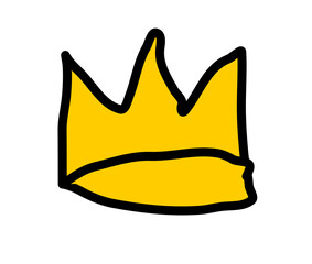 Yellow hand-drawn crown 