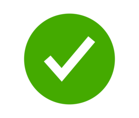 Green circle check mark icon for approval labels, confirmation signs, verified symbols, and graphic design overlays